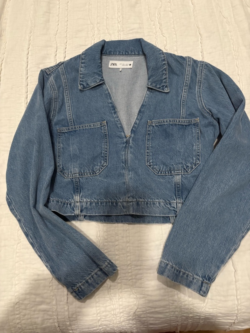 ZARA Cropped Denim Top